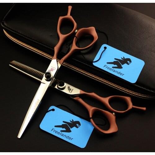 Freelander 6.0" Professional Human Hair Scissors Set Barber Razor Edge Hairdressing Scissors Set,Elastic Handle Design