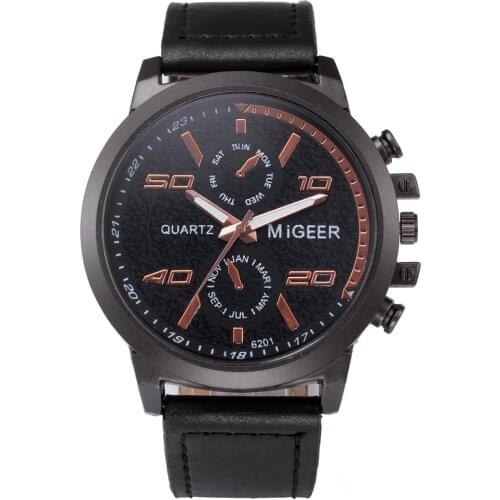 2021 New Watch Mens Belt Quartz Watch MIGEER Geneva Explosions Watches Men Wrist Watch Luxury Watch