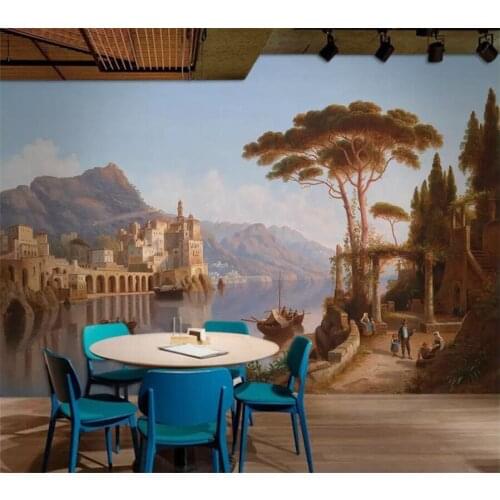 Beibehang Custom Wallpaper 3d Photo mural papel de parede European Landscape Oil Painting Living room papel parede 3d wallpaper