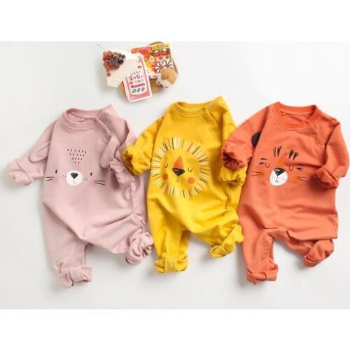 Baby girl clothes spring and autumn new 100% cotton newborn clothes cartoon pattern girl bodysuit winter baby Rompers