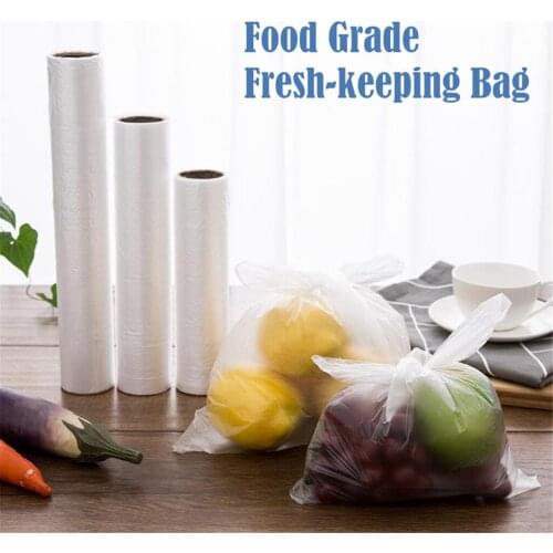 Disposable Food Grade Breakpoint Kitchen Thickening Food Preservation Bag Vest Type Transparent Bag Plastic 50 Packs Plastic Bag