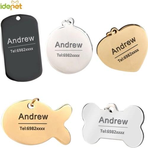 Personalized Dog ID Tag Stainless Steel Free Customized for Small Dog Anti-lost Dog Tag Engraved Pet Name Phone Number ID Tags 4