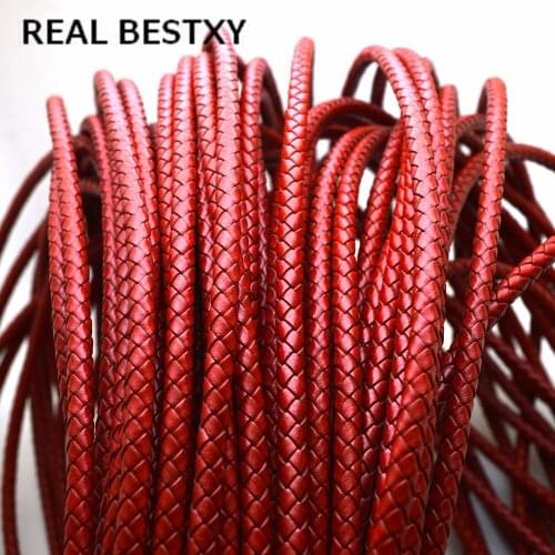 REAL BESTXY 1m/lot 5mm braided leather cords for bracelets,necklaces, jewelry making super fiber artificial leather