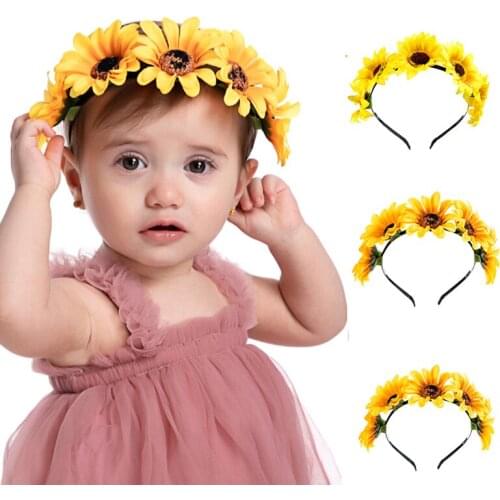 Childrens Hair Bands Simulation of Small Daisy Sunflower Headband Fashion Suitable for Taking Pictures Decoration for Baby Girl