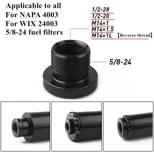 1 Pcs 5/8-24 Fuel Filter Conversion Connector Applicable for All NAPA 4003 WIX 24003 5/8-24 Fuel Filter 5/8-24 To 1/2-20 1/2-28