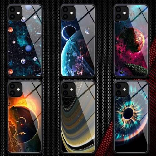 Saturn Solar system starry sky Phone Case Rubber for iPhone 12 11 Pro Max XS 8 7 6 6S Plus X 5S SE 2020 XR 12Mini case