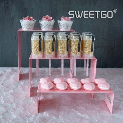 Pink Push cake stand dessert cupcake display shelf cake tools baby boy show supplier party event decoration