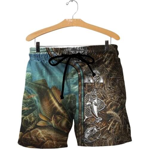 Walleye Fishing Full Printed Mens Shorts Unisex Streetwear Elastic Waist Shorts Summer Beach Harajuku Casual Shorts Have belt