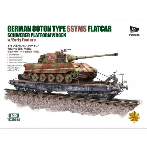 T-Model TK3501AG 1/35 Scale 80t Type Ssyms Schwerer Plattformwagen model kit