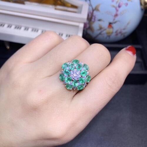 Natural and Real emerald ring Free shipping 925 sterling silver Fine jewelry Gem For man or Wown