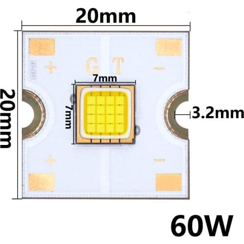 60W High Power LED Light Super bright 6500K 4.5A LED Beads PCB Tube Lamp substrate copper for Automotive headlights DIY