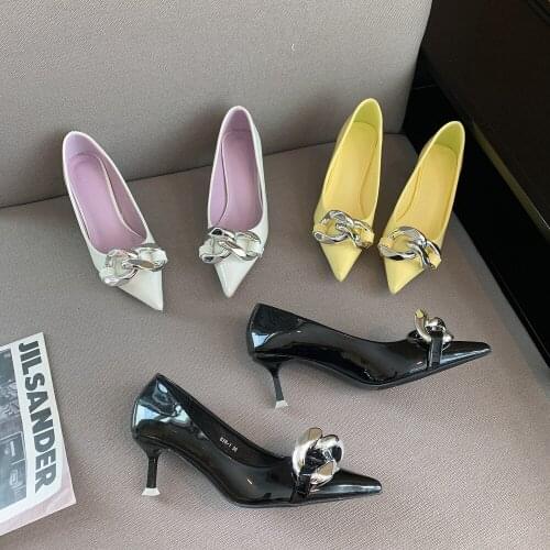 2021 New Women Pumps Pointed Toe High Heels Shoes Chain Stiletto Fashion Office Shoes Party Shoes Женские туфли
