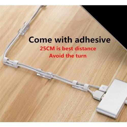 Office Clips Cable Management Desktop & Workstation ABS Wire Manager Cord Holder USB Charging Data Line Bobbin Winder