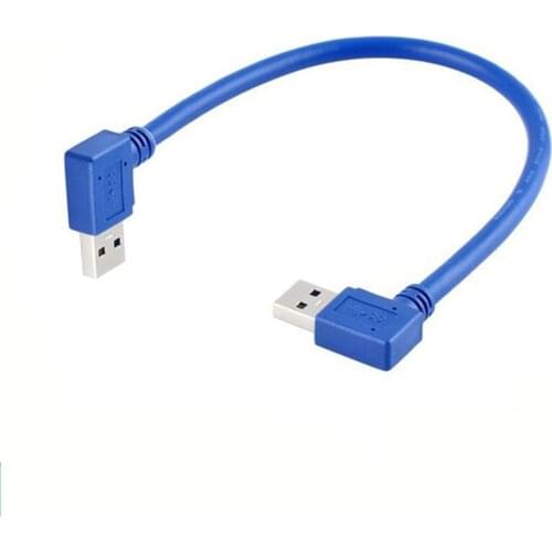 USB3.0 Male Left to Right Cable USB 3.0 90 Degree Male to Male Cable USB3.0 Left Angle to Right Angle Adapter Extension Cord