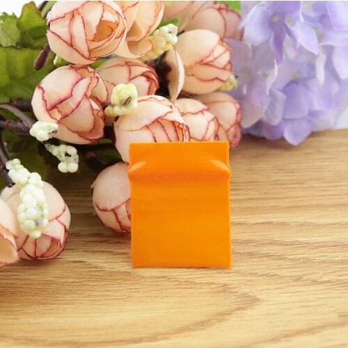 0.2mm Thick Plastic PE Zip Lock 2.5x3cm Packaging Bags 300pcs Orange Transparent Jewelry Packaging Bags Custom Plastic Bag
