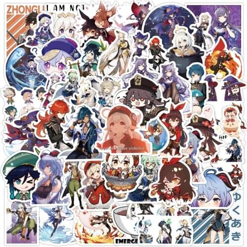 10/30/50Pcs Game Genshin Impact Graffiti Waterproof Stickers Motorcycle Bicycle Helmet Motor Laptop Joke Kid Classic Toy Gift