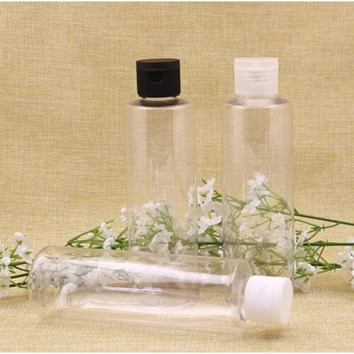 100pcs/lot Wholesale 200ml Empty Plastic Lotion Shampoo Refillable Bottle With Flip Top Cap
