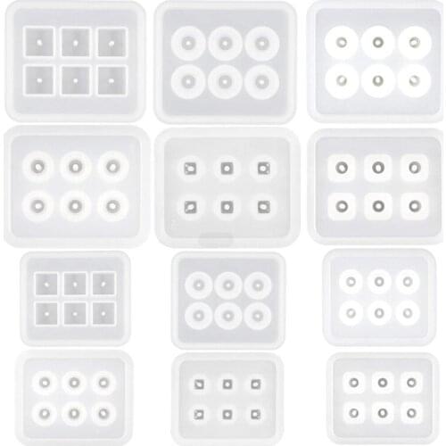 12 Pcs/Set DIY Handmade Crafts Jewelry Pendants Making Crystal Epoxy Resin Mold Bracelet Necklace Beaded Silicone Mould