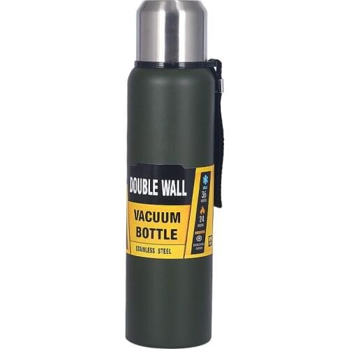 1L water bottle stainless steel bottle large capacity portable vacuum flask can be customized Outdoor sports flask cup CN Origin