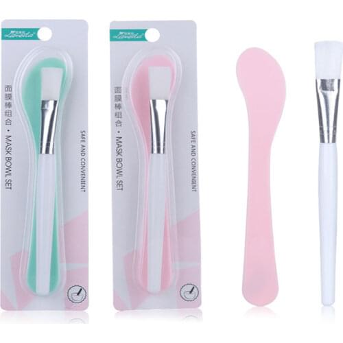 2pcs DIY Mask Bowl Mixing Brush Makeup Tool Set 2 In1 Beauty Skin Care with Brush Mixed Stir Spatula Stick Measuring Spoon Kit