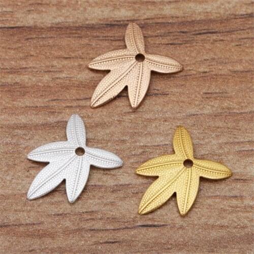 SIXTY TOWFISH 50 Pieces 11*14mm DIY Jewelry Accessories Handmade Materials Charms Brass Flower Filigree Flower Slice