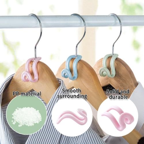 5pcs Clothes Hangers Plastic Closet Easy Hooks Non-slip Wardrobe Storage Organizers Racks Holder Hook Home & Living Storage