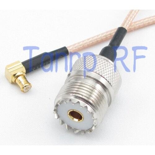 6in UHF SO239 female jack to MCX male right angle RF adapter connector 15CM Pigtail coaxial jumper cable RG316 extension cord