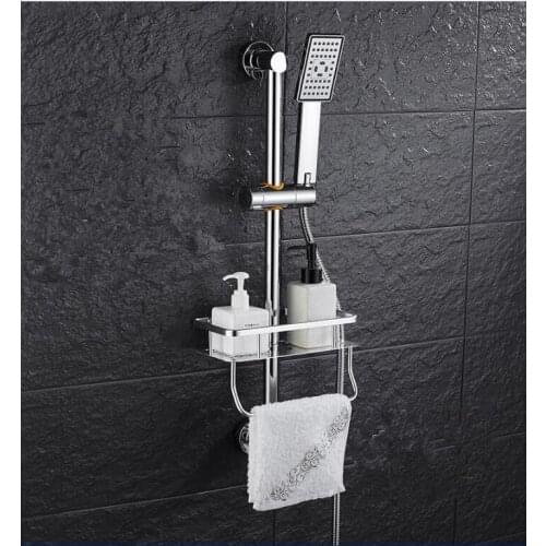Free shipping chrome bathroom SS shower slid bar shower rod bathroom shower head seat support slid bar