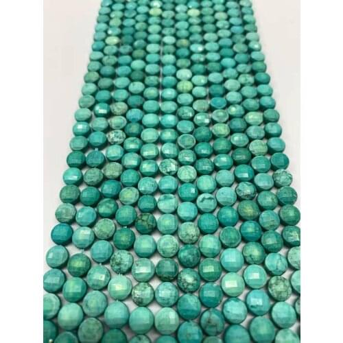 Natural quality turquoise double turtle surface cut surface length 38cmDIY accessories