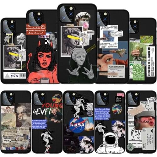 Funny Art Astronaut Phone Case for IPhone X XR XS 7 8 Plus 11 12 Pro MAX Iphone Se 2020 Para Labels Mona Lisa Shockproof Shell