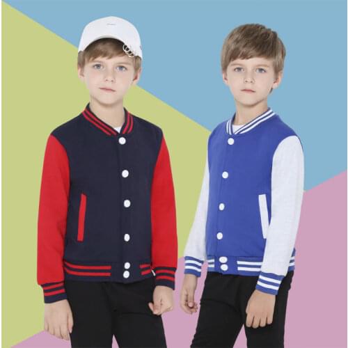 Customized Childrens Baseball Uniforms Plus Velvet Thickened Baby Cardigan Autumn and Winter Jackets, Big Boys and Girls Jacket