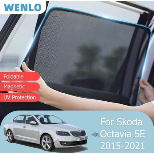 For Skoda Octavia 5E 2013-2021 Front Windshield Car Sunshade Side Window Blind Sun Shade Magnet Interior Visor Mesh Curtain Net