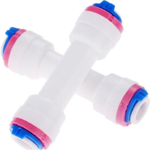 DRELD 2Pc Equal Straight 1/4" OD Hose Check Valve Quick Coupling RO Water Pipe Connector Reverse Osmosis Aquarium System Fitting