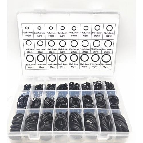 Universal O Ring Assortment Kit in 24 Sizes, 740pcs,O Ring Kit for Plumbing Automotive Faucet Repair, Nitrile Rubber O Ring Set