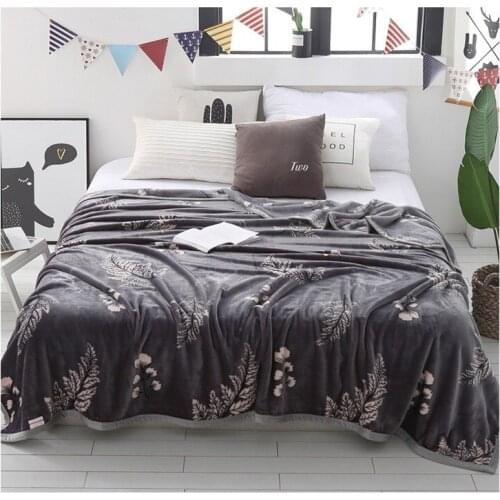 Coral Flannel Blankets Soft Thicken Throw Gray Blue Bean Manta Bed/Plane Travel fleece on the Sofa Cover Deken Cobertor