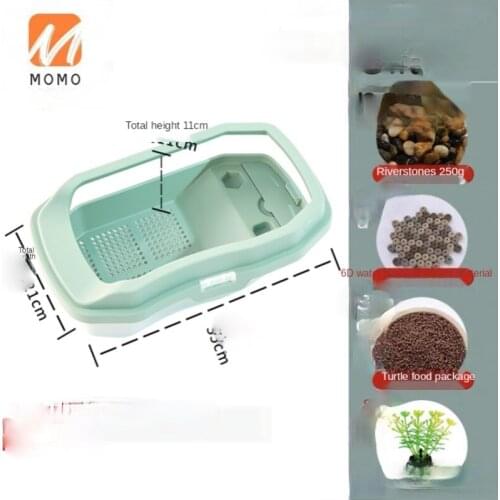 Feeding Box Household Large Brazilian Turtle Pots Dedicated Water and Land Box Ecological Pot Fish