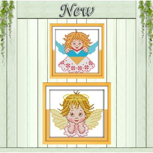 The love angel childlike baby decor paintings counted print on canvas DMC 11CT 14CT Cross Stitch kits embroidery needlework Sets