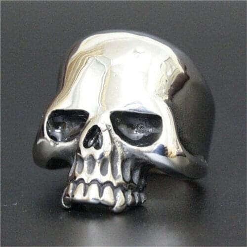 1 pc Fashion Jewelry Popular Polishing Skull Ring 316L Stainless Steel Men Boys Cool Hot Selling Ring