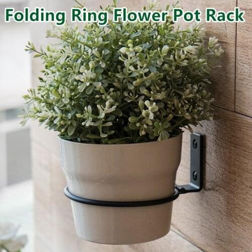 3PCS Wall Mounted Flower Pot Rack Balcony Plant Ring Holder Fence Garden Hanging Pots Basket 90 Degree Rotatable Flower Pot Rack