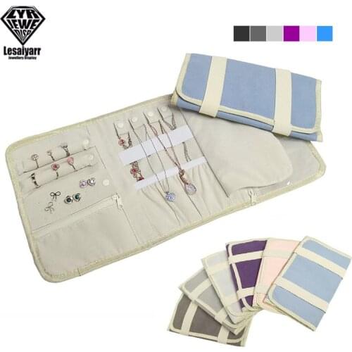 Newest 2021 Portable Jewelry Case for Journey Travel Organizer Roll Rings Necklaces Earrings Storage Bag Accessories Pouch