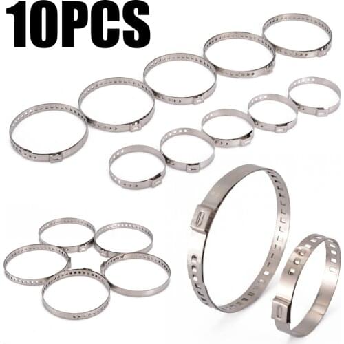 New Arrival 10pcs Large+Small Universal Auto Fastener Adjustable CV Joint Boot Crimp Clamp Kit