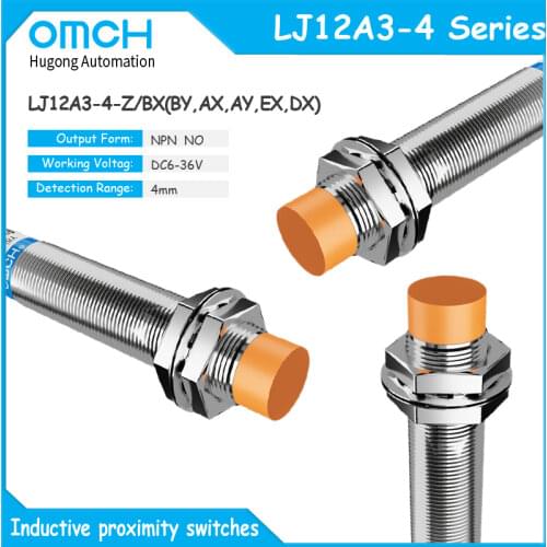 OMCH LJ12A3-4-Z/CX M12 metal inductive proximity switch sensor switch DC 4-WIRE NPN NO NC detection range 4mm