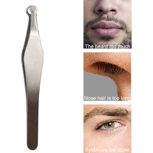 Portable Nose Ear Hair Round Tip Eyebrow Clip Universal Nose Hair Trimming Tweezers Repair Hand Tools Men Steel Manual Trimmer