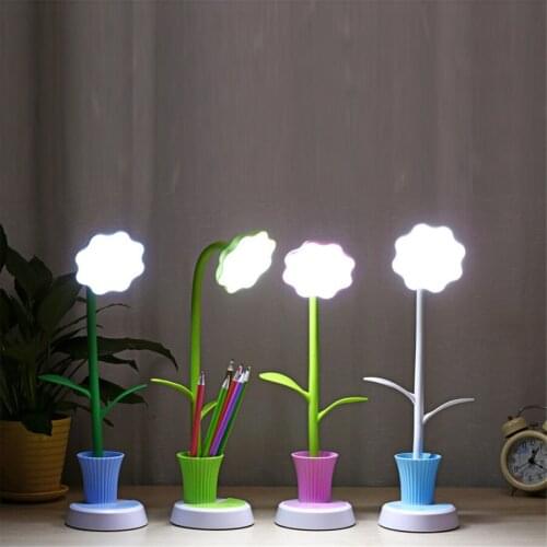 USB Rechargeable Dimmable Desk Lamp LED Touch Sensor Table Lamp Children Eye-care Studying Lamp Bedside Lamp with Pen Holder