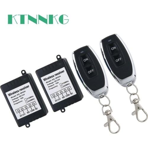 433 MHz DC 12V wireless universal ir remote remote control switch 10A 1CH RF relay receiver and transmitter for remote switch