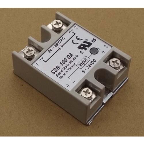 1PCS SSR100DA SSR-100DA Manufacturer 100A ssr relay,input 3-32VDC output 24-380VAC