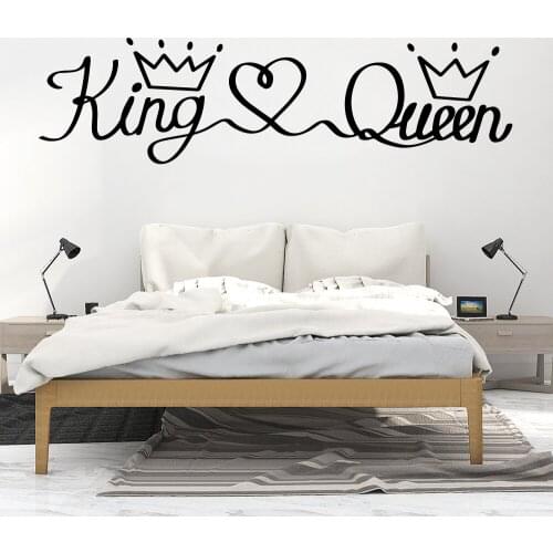Romantic King&Queen Frase Vinyl Wall Decal For Bedroom Decor Wall Sticker Baby Room Decoration Stickers Home Decor Mural LC1837