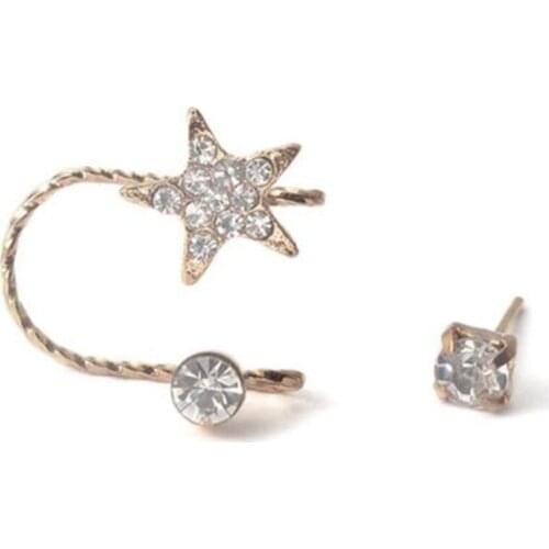 Earrings Fashion Sweet Flash Zircon Star Unique Ear Clip Ear Bone Screws Wholesale Jewelry Accessories