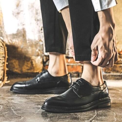 SIMPLEXEVER Mens Leather Shoes