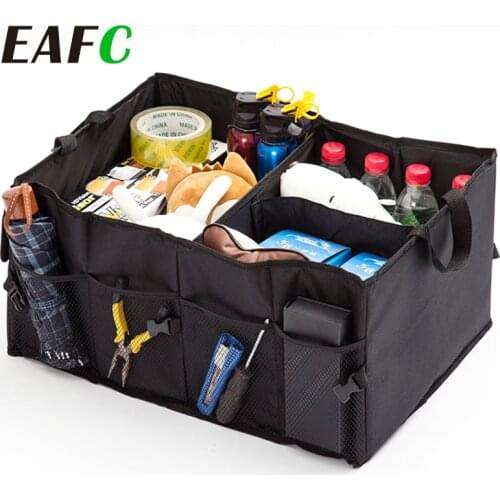 Foldable Car Auto Back Rear Trunk Seat Big Storage Bag Pockets Organizer Portable Car Large Capacity Storage Box